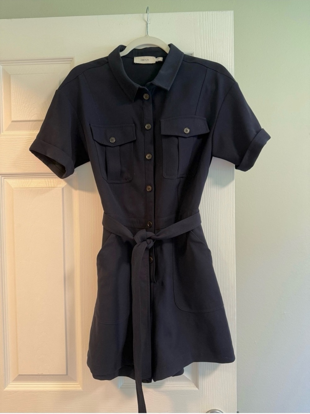 Greylin Navy Romper with Belt